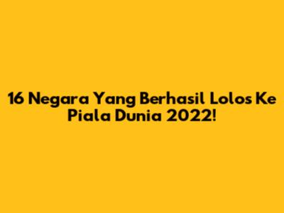 16 Negara Yang Berhasil Lolos Ke Piala Dunia 2022!