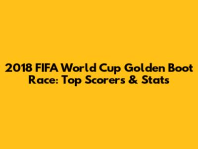2018 FIFA World Cup Golden Boot Race: Top Scorers & Stats