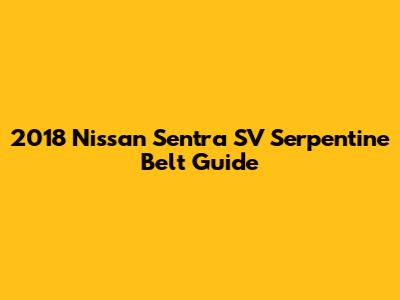 2018 Nissan Sentra SV Serpentine Belt Guide