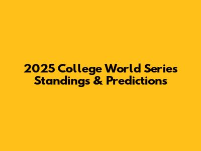 2025 College World Series Standings & Predictions