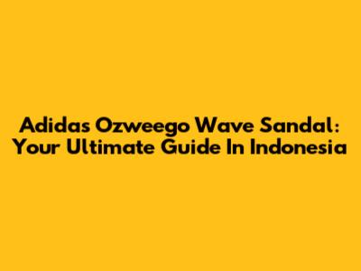 Adidas Ozweego Wave Sandal: Your Ultimate Guide In Indonesia