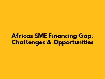 Africa's SME Financing Gap: Challenges & Opportunities