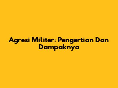 Agresi Militer: Pengertian Dan Dampaknya