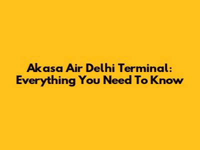 Akasa Air Delhi Terminal: Everything You Need To Know
