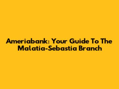 Ameriabank: Your Guide To The Malatia-Sebastia Branch