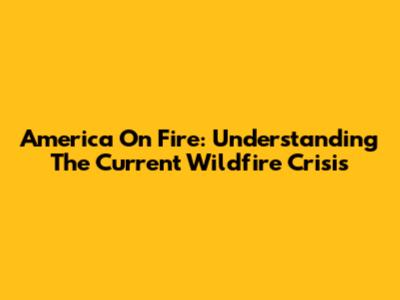 America On Fire: Understanding The Current Wildfire Crisis