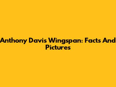 Anthony Davis Wingspan: Facts And Pictures