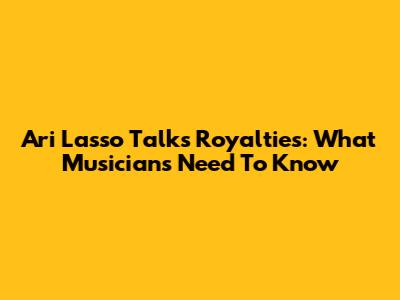 Ari Lasso Talks Royalties: What Musicians Need To Know