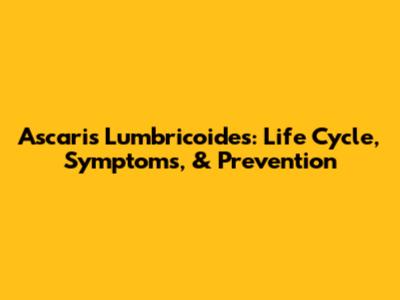 Ascaris Lumbricoides: Life Cycle, Symptoms, & Prevention