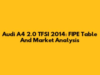 Audi A4 2.0 TFSI 2014: FIPE Table And Market Analysis