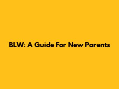 BLW: A Guide For New Parents