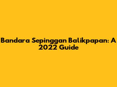 Bandara Sepinggan Balikpapan: A 2022 Guide
