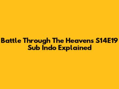 Battle Through The Heavens S14E19 Sub Indo Explained