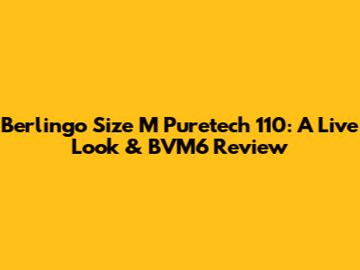 Berlingo Size M Puretech 110: A Live Look & BVM6 Review
