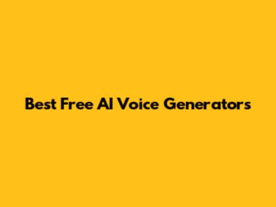 Best Free AI Voice Generators