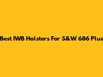 Best IWB Holsters For S&W 686 Plus