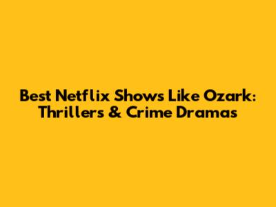 Best Netflix Shows Like Ozark: Thrillers & Crime Dramas