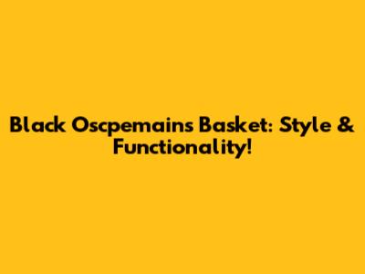 Black Oscpemains Basket: Style & Functionality!