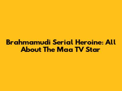 Brahmamudi Serial Heroine: All About The Maa TV Star