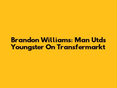 Brandon Williams: Man Utd's Youngster On Transfermarkt