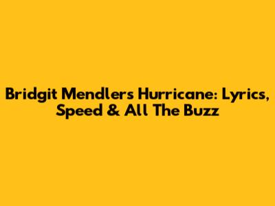 Bridgit Mendler's 'Hurricane': Lyrics, Speed & All The Buzz