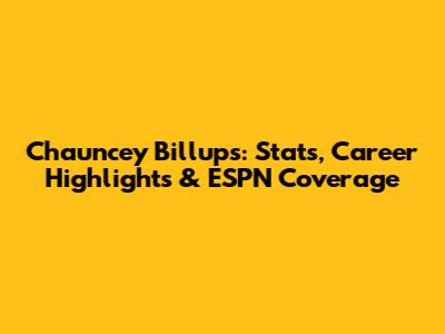 Chauncey Billups: Stats, Career Highlights & ESPN Coverage