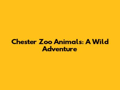Chester Zoo Animals: A Wild Adventure