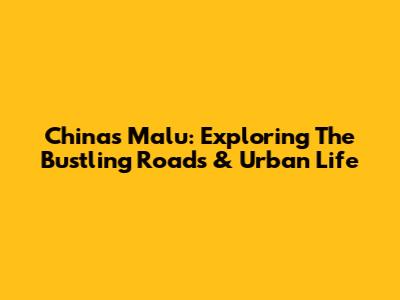 China's Malu: Exploring The Bustling Roads & Urban Life