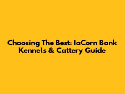 Choosing The Best: IaCorn Bank Kennels & Cattery Guide