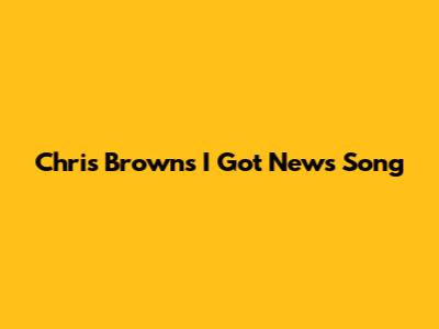 Chris Brown's "I Got News" Song