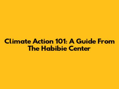 Climate Action 101: A Guide From The Habibie Center