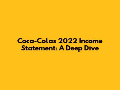 Coca-Cola's 2022 Income Statement: A Deep Dive