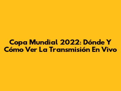 Copa Mundial 2022: Dónde Y Cómo Ver La Transmisión En Vivo
