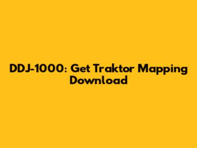 DDJ-1000: Get Traktor Mapping Download