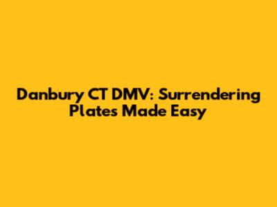 Danbury CT DMV: Surrendering Plates Made Easy