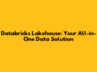 Databricks Lakehouse: Your All-in-One Data Solution