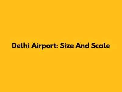 Delhi Airport: Size And Scale