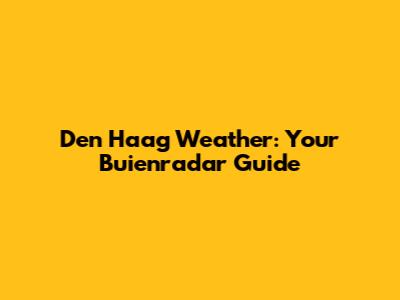 Den Haag Weather: Your Buienradar Guide