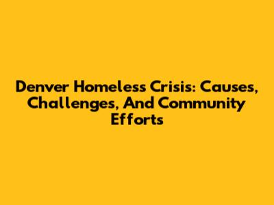 Denver Homeless Crisis: Causes, Challenges, And Community Efforts
