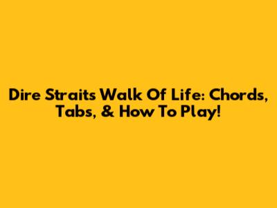 Dire Straits 'Walk Of Life': Chords, Tabs, & How To Play!