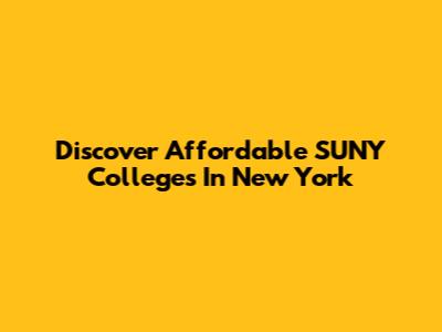 Discover Affordable SUNY Colleges In New York
