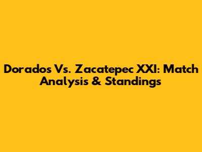 Dorados Vs. Zacatepec XXI: Match Analysis & Standings