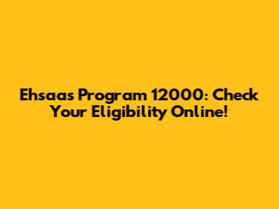 Ehsaas Program 12000: Check Your Eligibility Online!