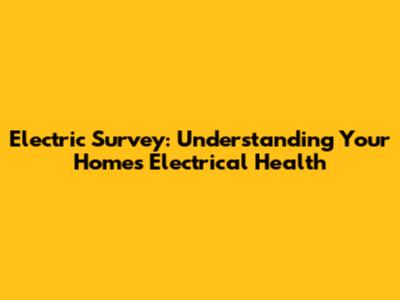 Electric Survey: Understanding Your Home's Electrical Health