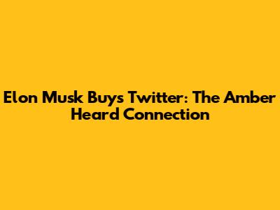Elon Musk Buys Twitter: The Amber Heard Connection
