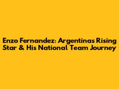 Enzo Fernandez: Argentina's Rising Star & His National Team Journey