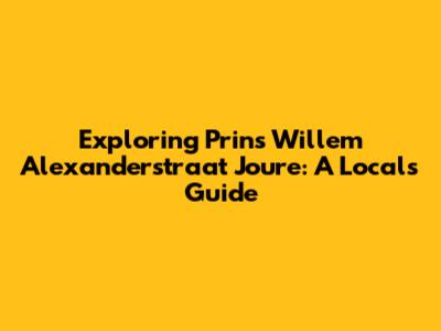 Exploring Prins Willem Alexanderstraat Joure: A Local's Guide