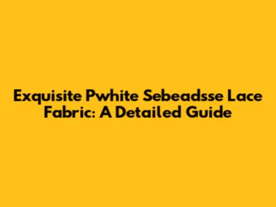Exquisite Pwhite Sebeadsse Lace Fabric: A Detailed Guide