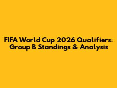 FIFA World Cup 2026 Qualifiers: Group B Standings & Analysis