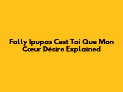 Fally Ipupa's "C'est Toi Que Mon Cœur Désire" Explained